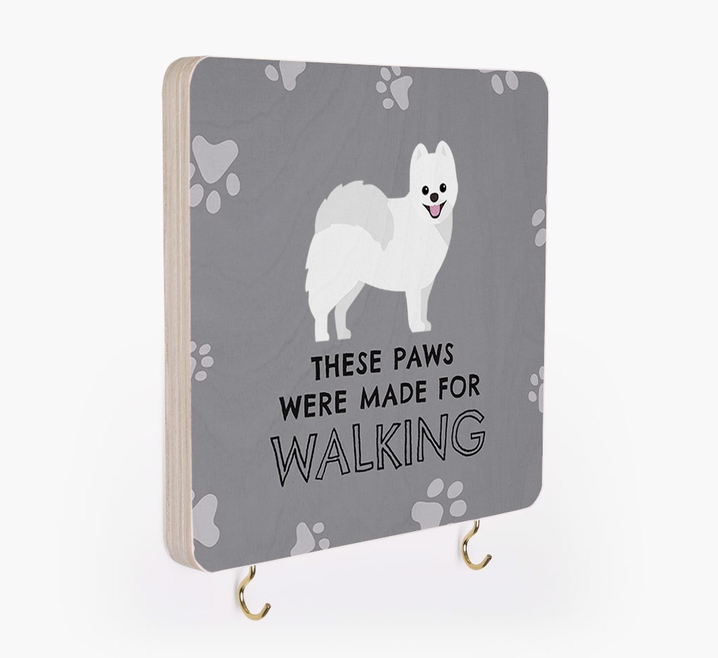 'These Paws Are Made for Walking' - Personalized {breedFullName} Lead & Collar Hanger
