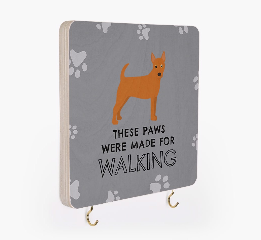 'These Paws Are Made for Walking' - Personalized {breedFullName} Lead & Collar Hanger