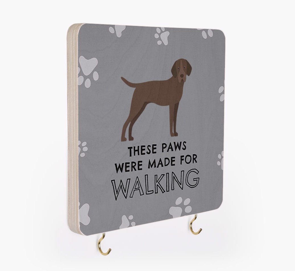 'These Paws Are Made for Walking' - Personalized {breedFullName} Lead & Collar Hanger