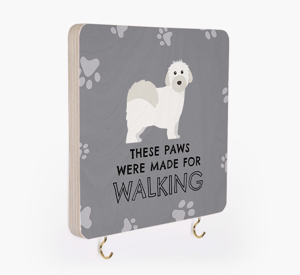 'These Paws Are Made for Walking' - Personalized {breedFullName} Lead & Collar Hanger