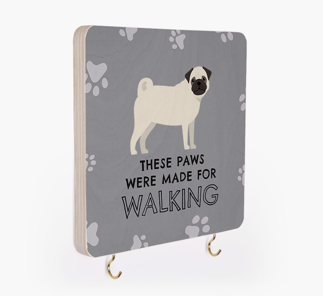'These Paws Are Made for Walking' - Personalized {breedFullName} Lead & Collar Hanger
