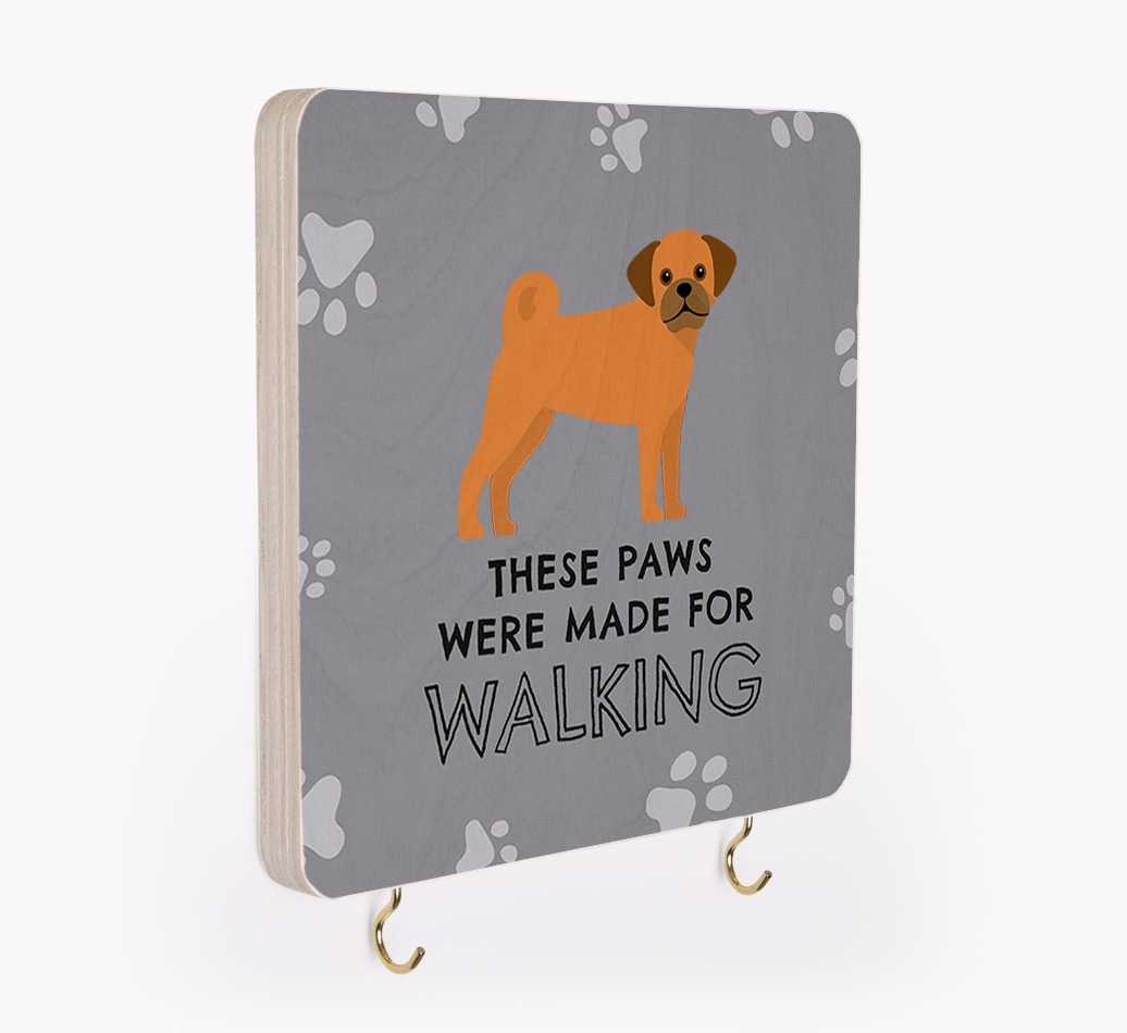 'These Paws Are Made for Walking' - Personalized {breedFullName} Lead & Collar Hanger