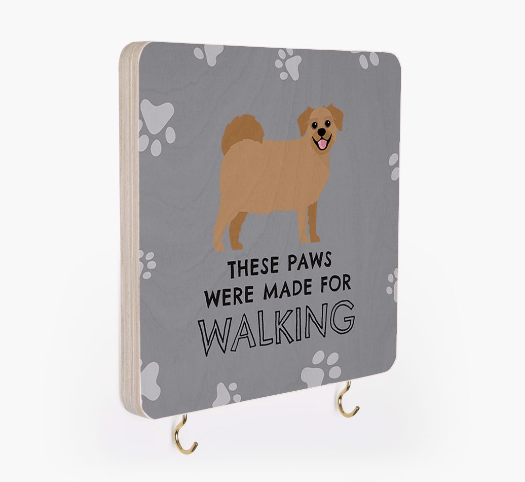 'These Paws Are Made for Walking' - Personalized {breedFullName} Lead & Collar Hanger