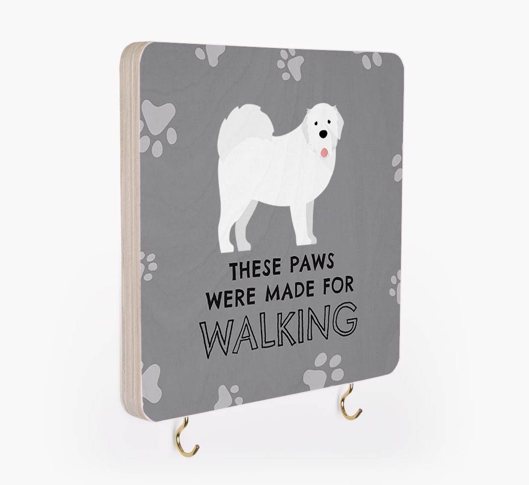 'These Paws Are Made for Walking' - Personalized {breedFullName} Lead & Collar Hanger