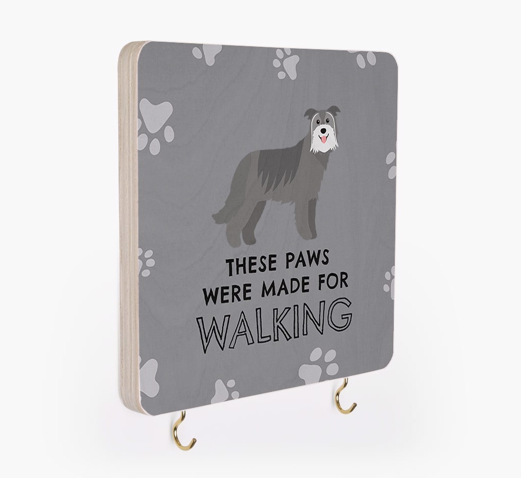'These Paws Are Made for Walking' - Personalized {breedFullName} Lead & Collar Hanger