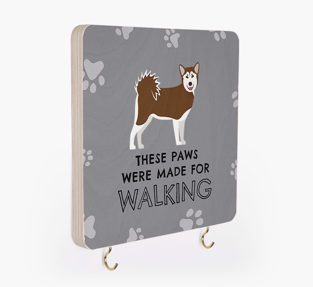 'These Paws Are Made for Walking' - Personalized {breedFullName} Lead & Collar Hanger