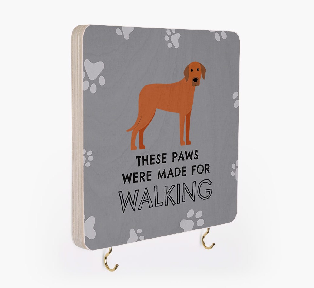 'These Paws Are Made for Walking' - Personalized {breedFullName} Lead & Collar Hanger