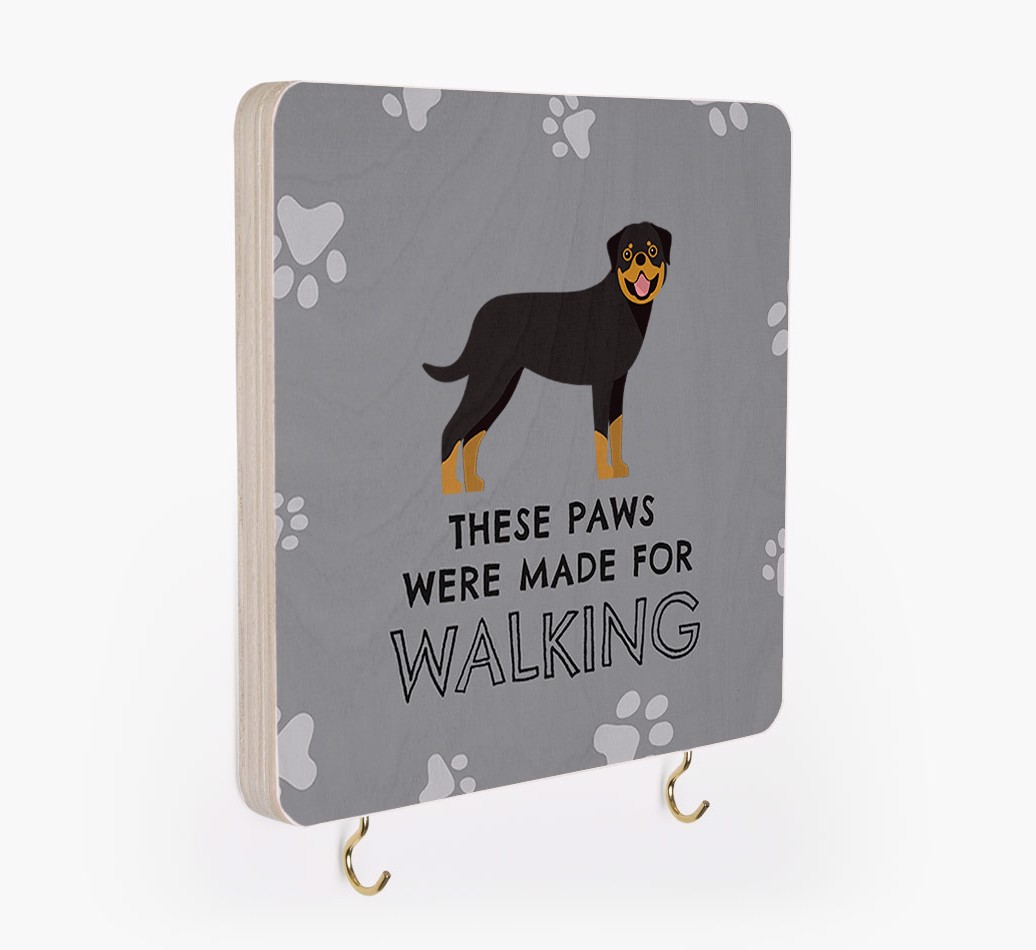 'These Paws Are Made for Walking' - Personalized {breedFullName} Lead & Collar Hanger