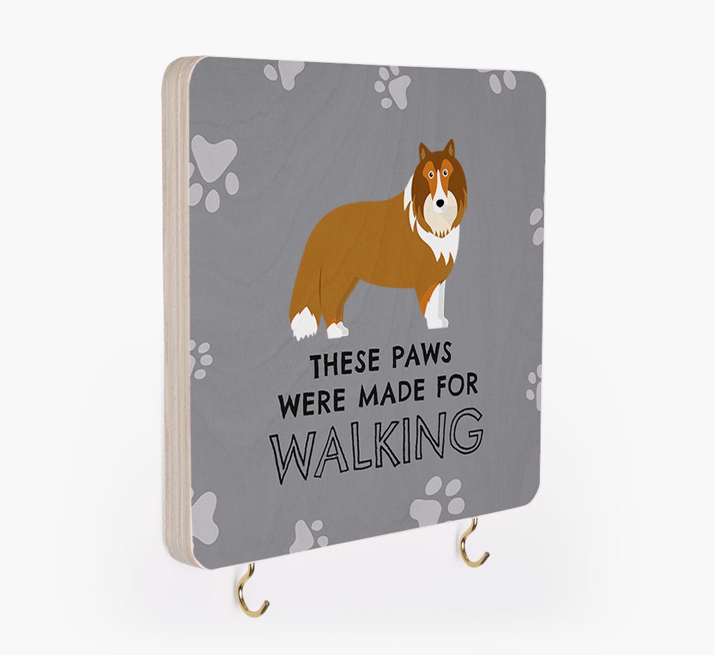 'These Paws Are Made for Walking' - Personalized {breedFullName} Lead & Collar Hanger