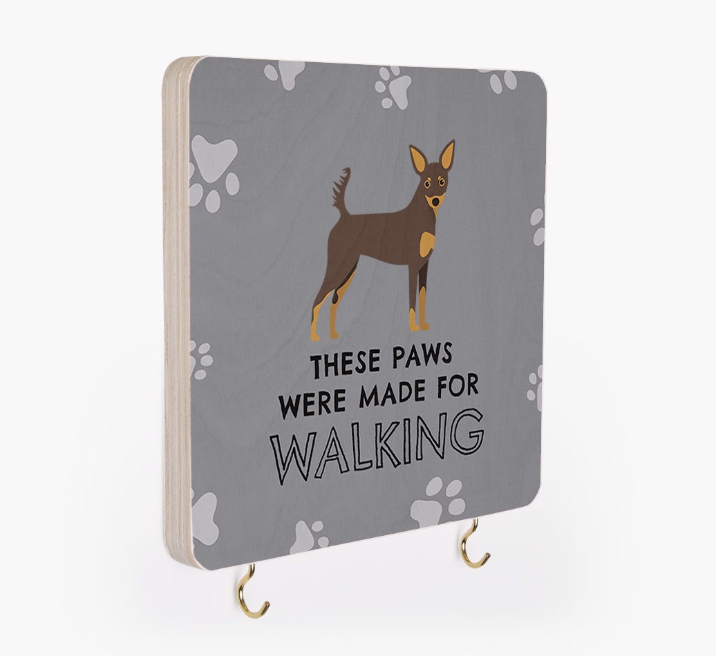 'These Paws Are Made for Walking' - Personalized {breedFullName} Lead & Collar Hanger