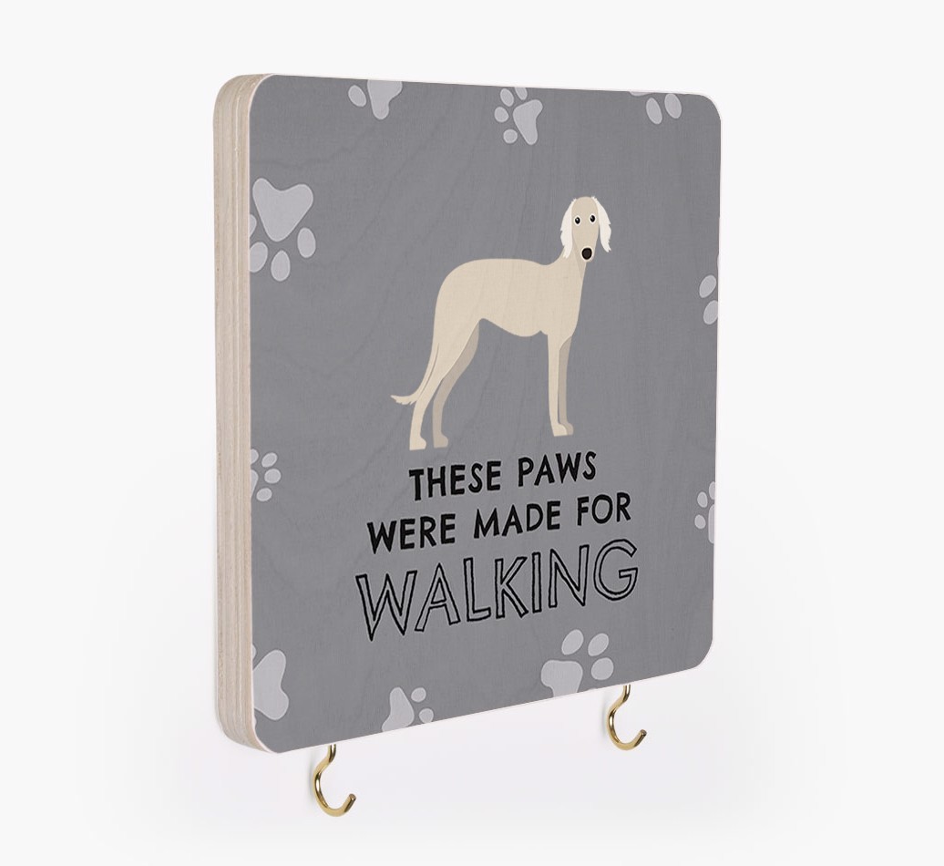 'These Paws Are Made for Walking' - Personalized {breedFullName} Lead & Collar Hanger