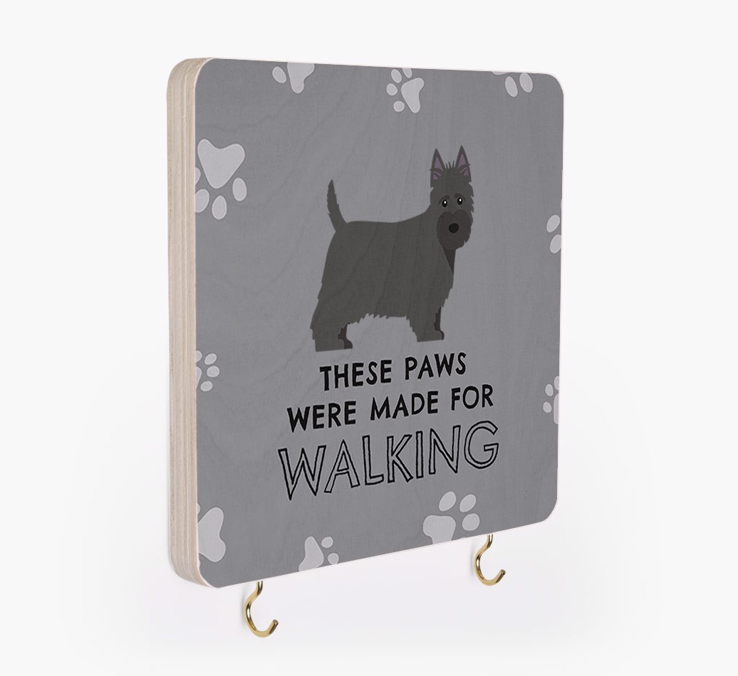 'These Paws Are Made for Walking' - Personalised {breedFullName} Lead & Collar Hanger