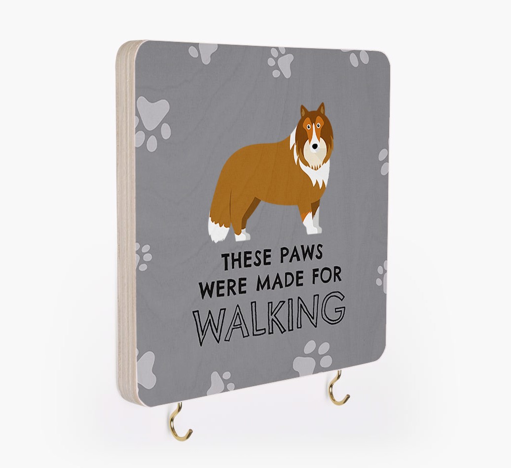 'These Paws Are Made for Walking' - Personalized {breedFullName} Lead & Collar Hanger