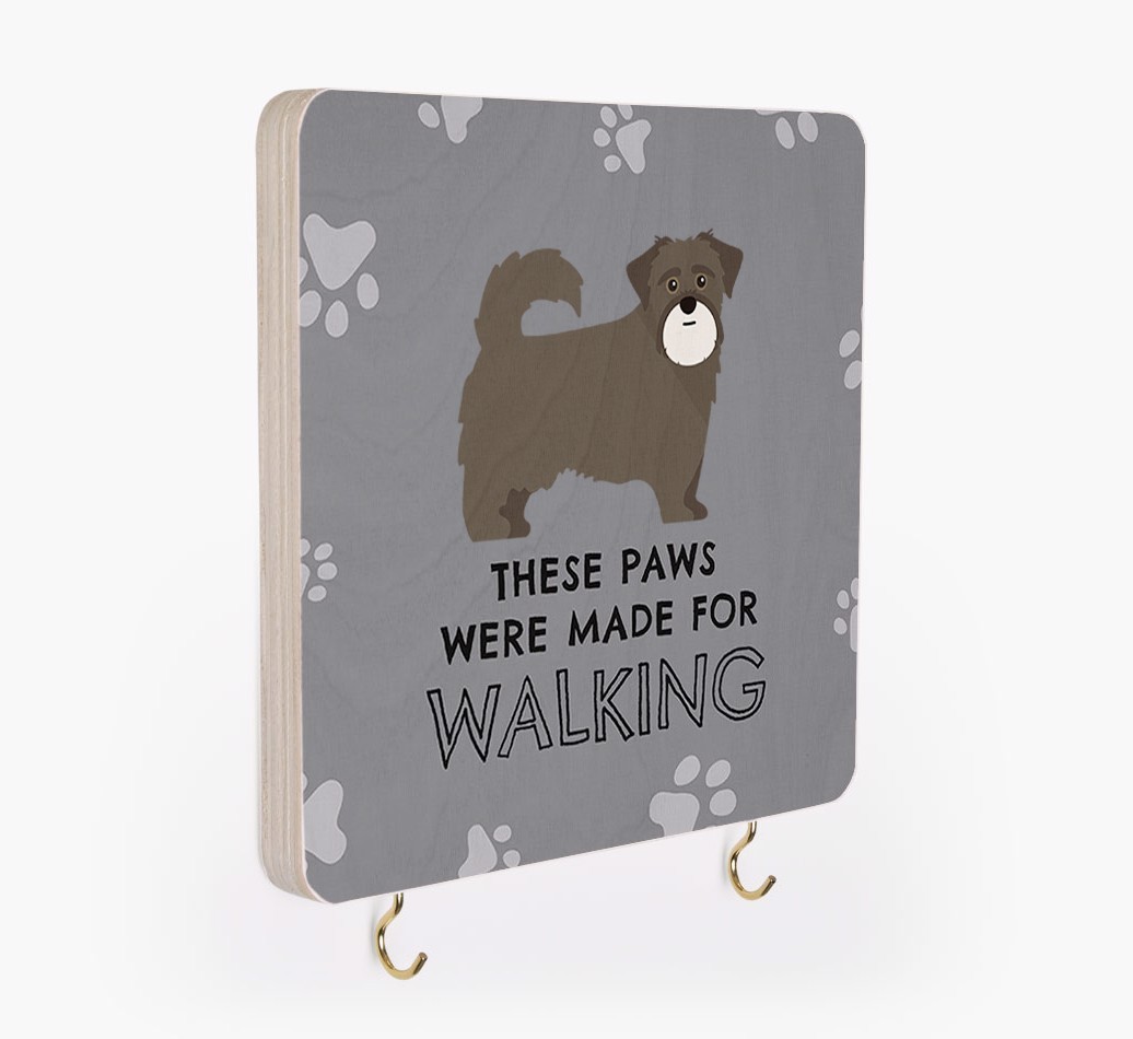 'These Paws Are Made for Walking' - Personalized {breedFullName} Lead & Collar Hanger