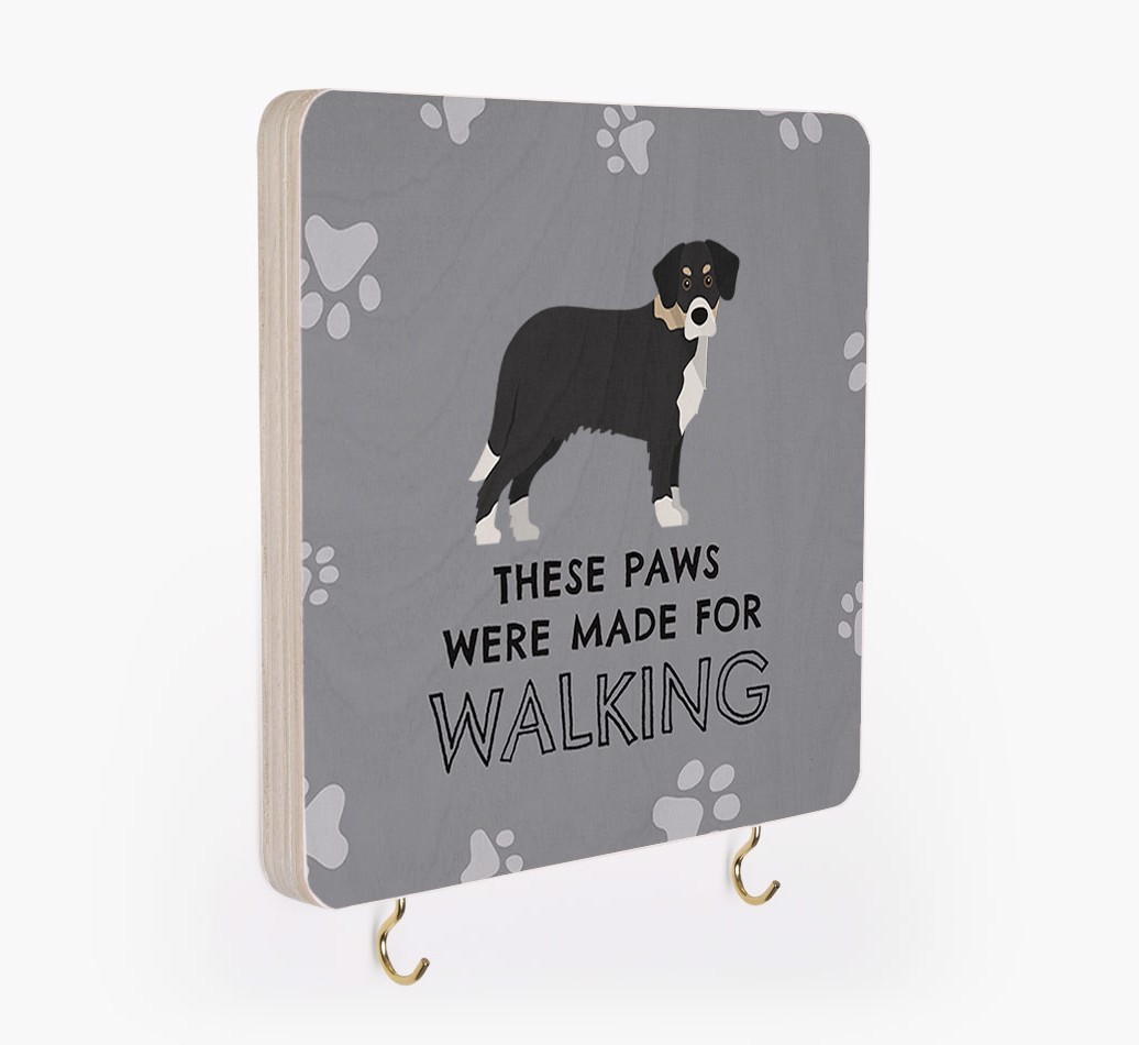 'These Paws Are Made for Walking' - Personalised {breedFullName} Lead & Collar Hanger