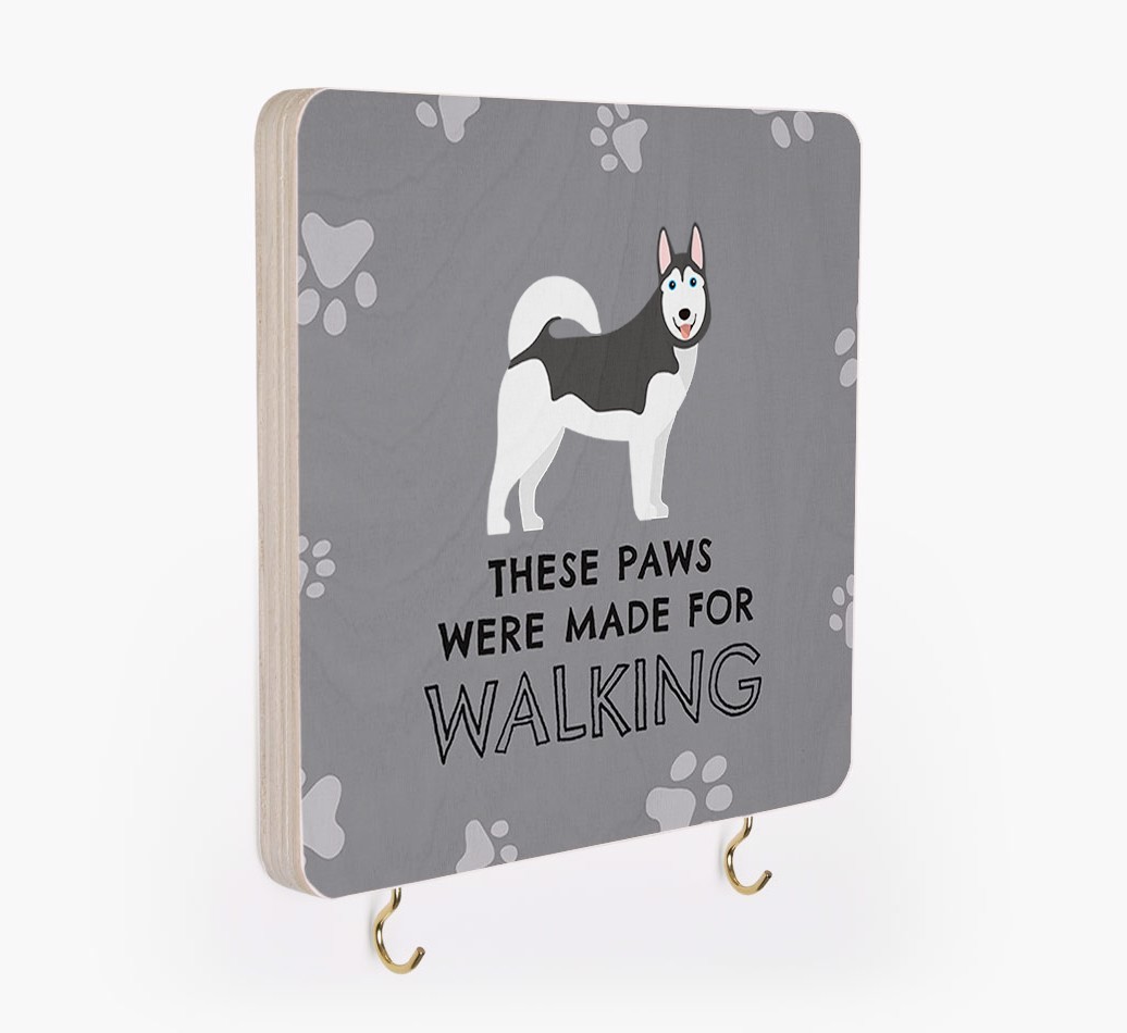 'These Paws Are Made for Walking' - Personalized {breedFullName} Lead & Collar Hanger
