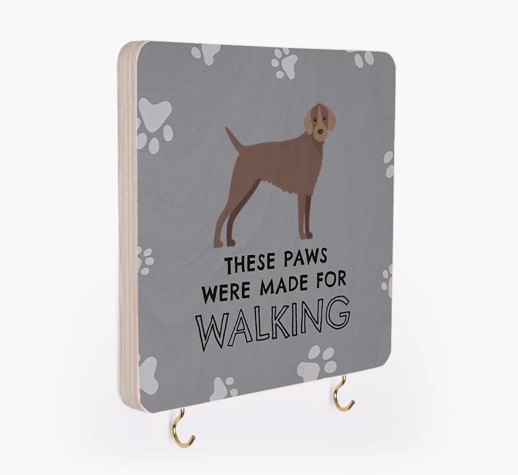 'These Paws Are Made for Walking' - Personalized {breedFullName} Lead & Collar Hanger