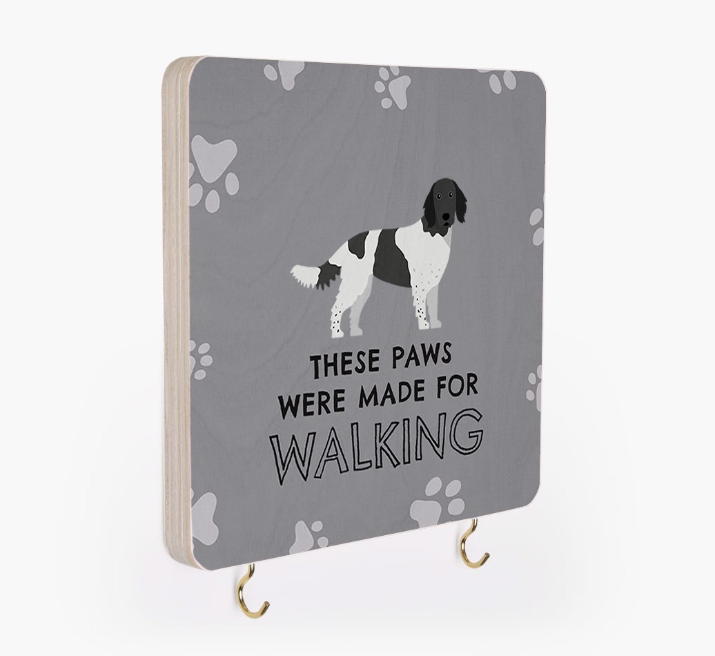 'These Paws Are Made for Walking' - Personalized {breedFullName} Lead & Collar Hanger