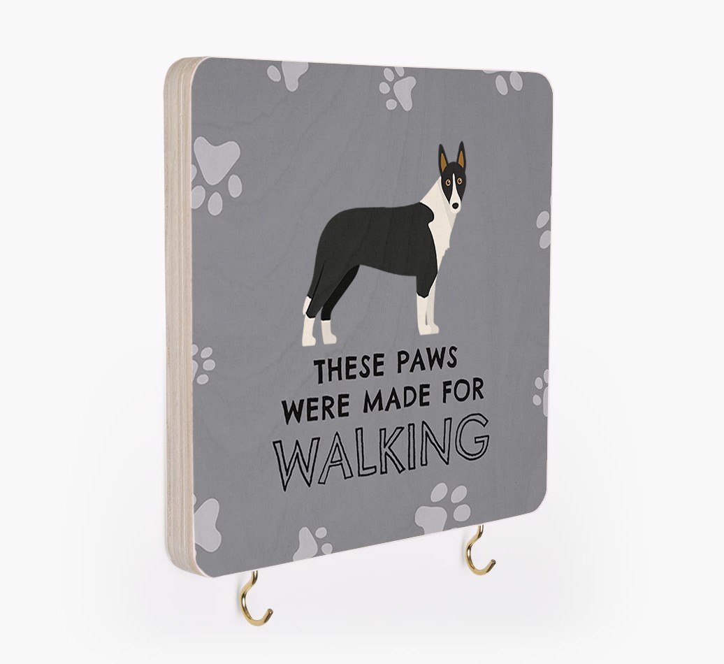 'These Paws Are Made for Walking' - Personalized {breedFullName} Lead & Collar Hanger