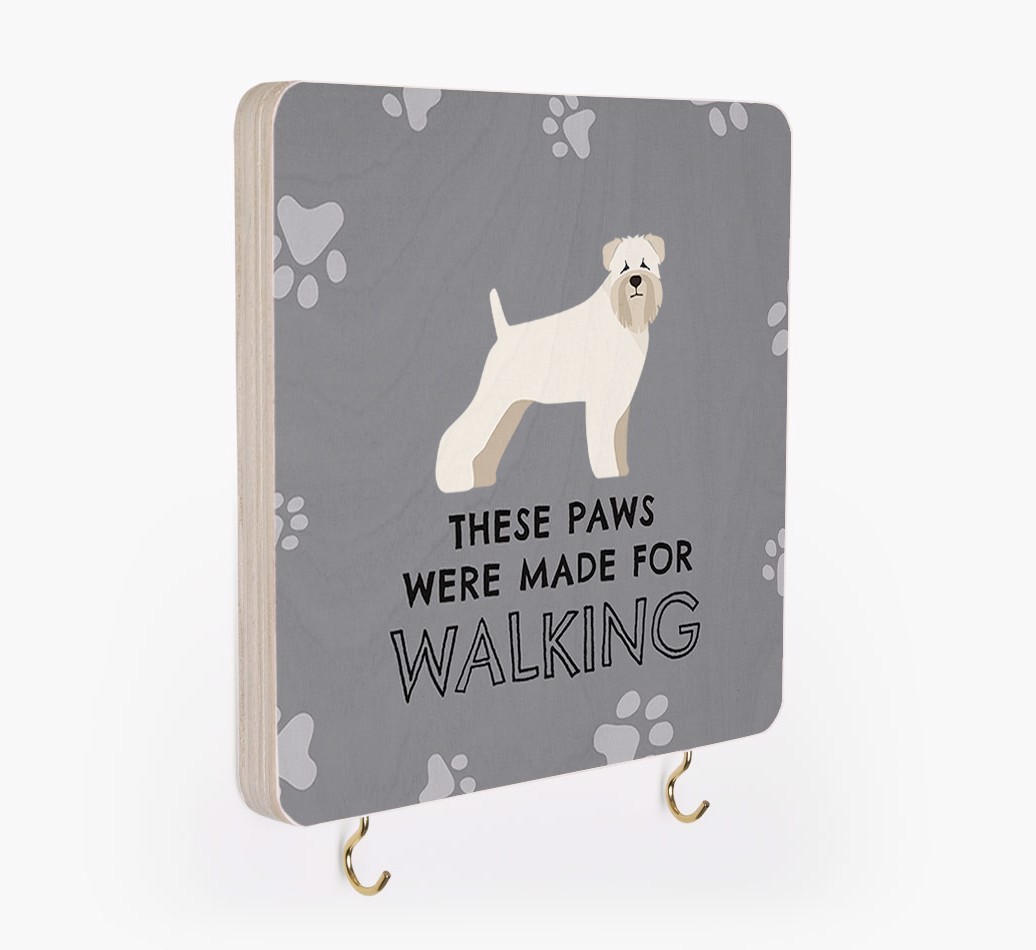 'These Paws Are Made for Walking' - Personalized {breedFullName} Lead & Collar Hanger