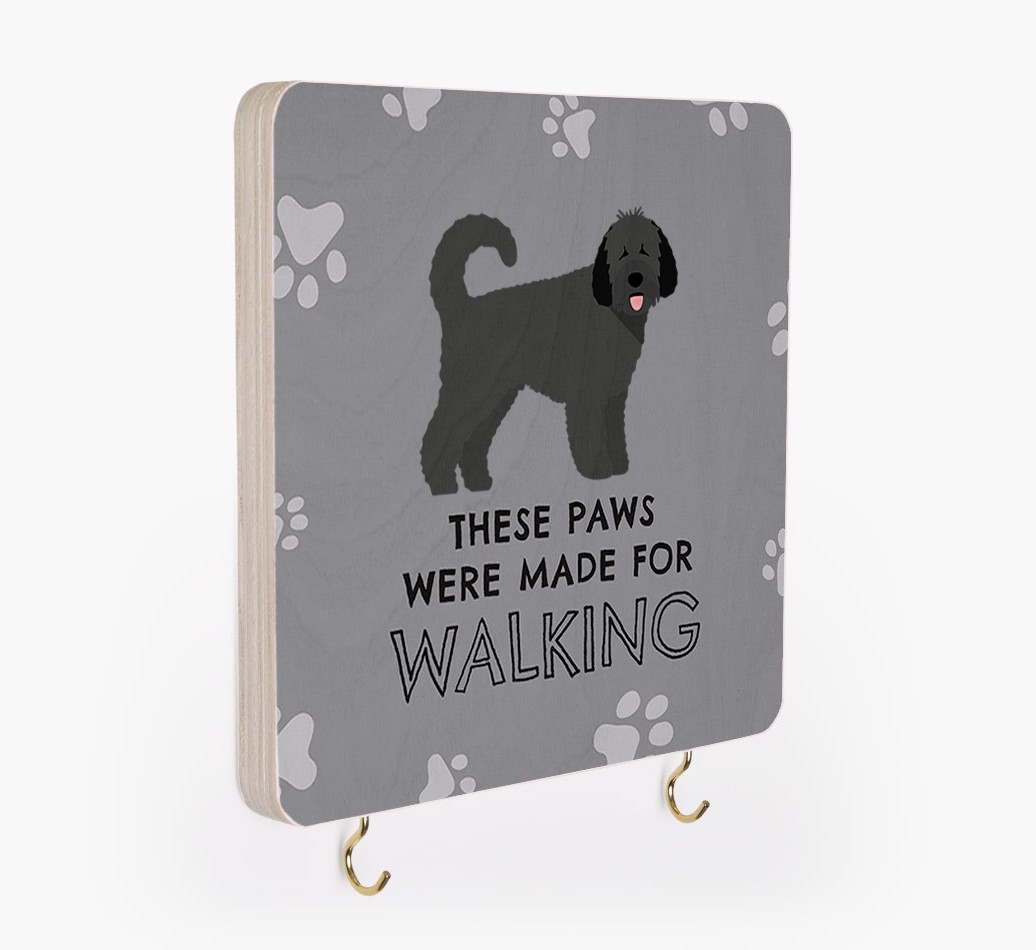 'These Paws Are Made for Walking' - Personalized {breedFullName} Lead & Collar Hanger