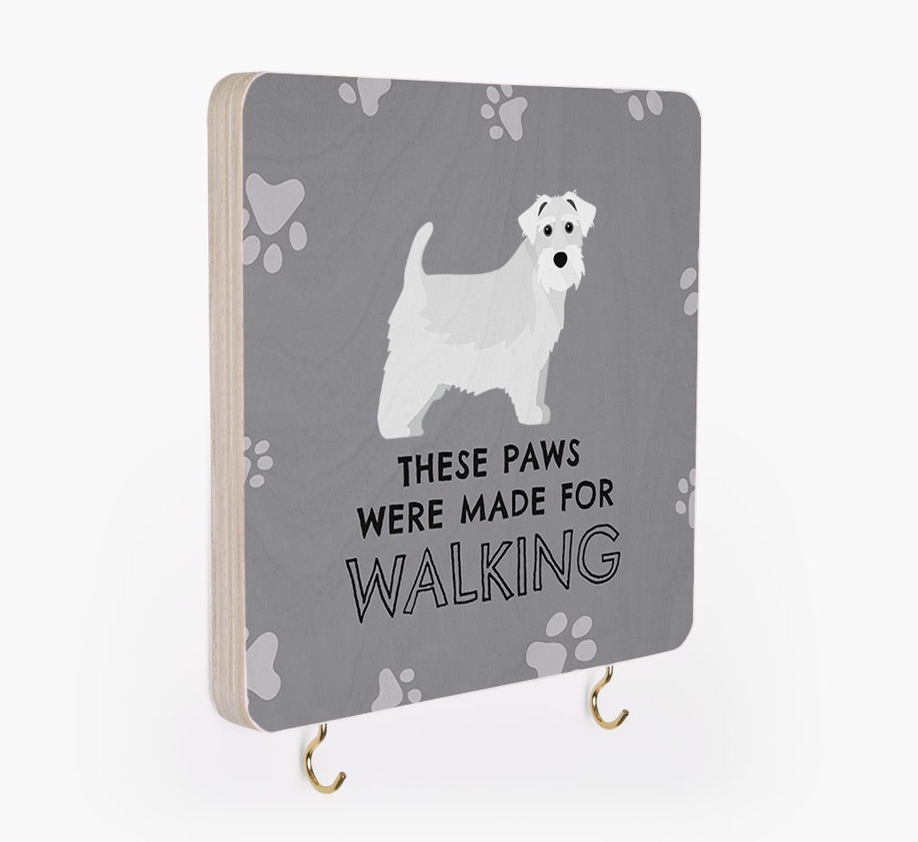 'These Paws Are Made for Walking' - Personalized {breedFullName} Lead & Collar Hanger