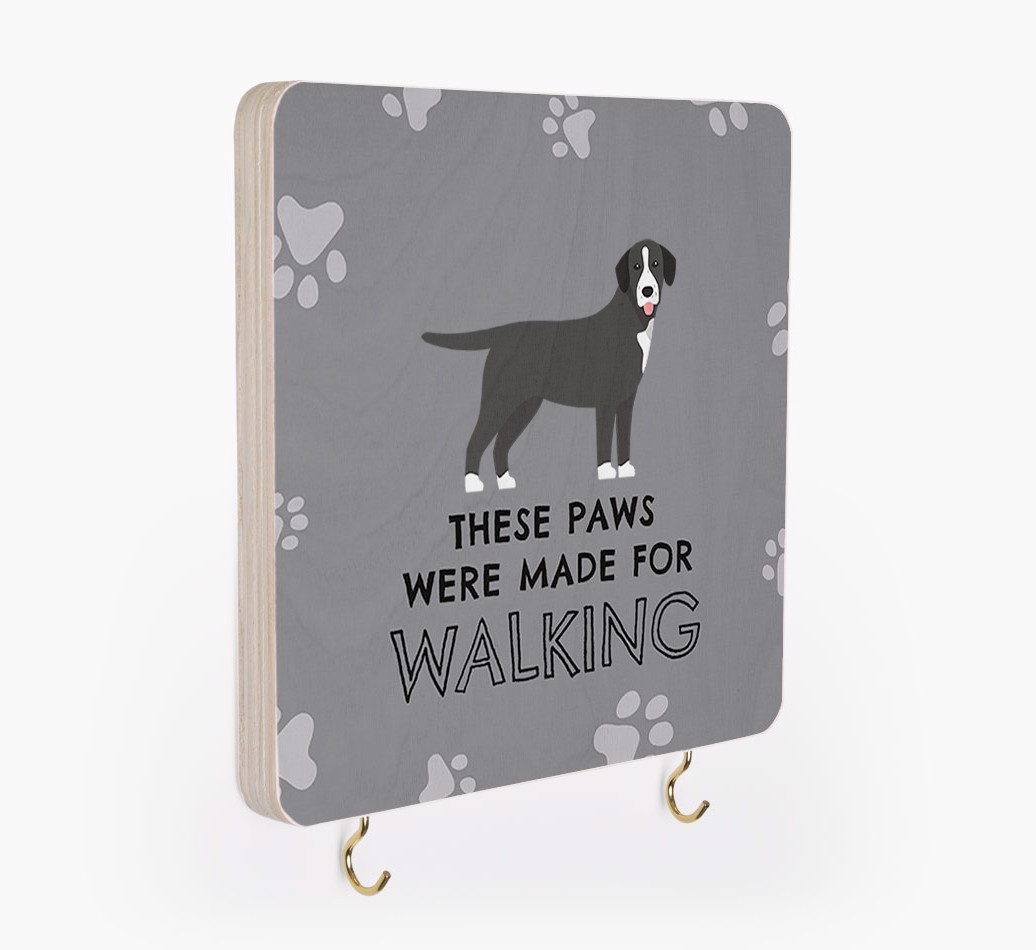 'These Paws Are Made for Walking' - Personalized {breedFullName} Lead & Collar Hanger