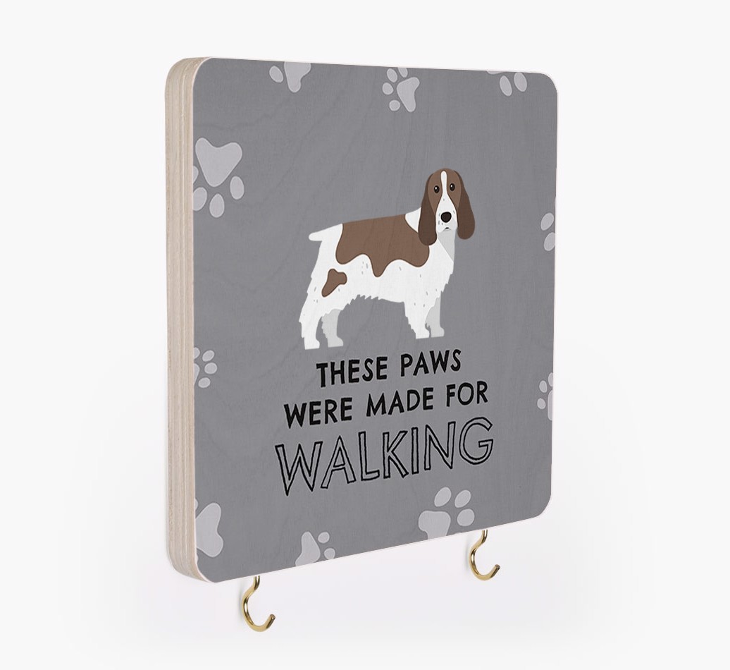 'These Paws Are Made for Walking' - Personalized {breedFullName} Lead & Collar Hanger