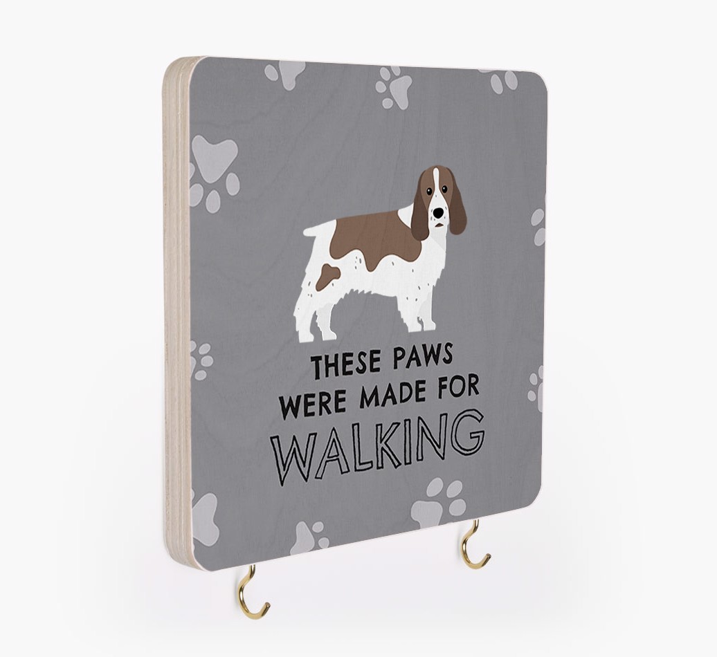 'These Paws Are Made for Walking' - Personalized {breedFullName} Lead & Collar Hanger
