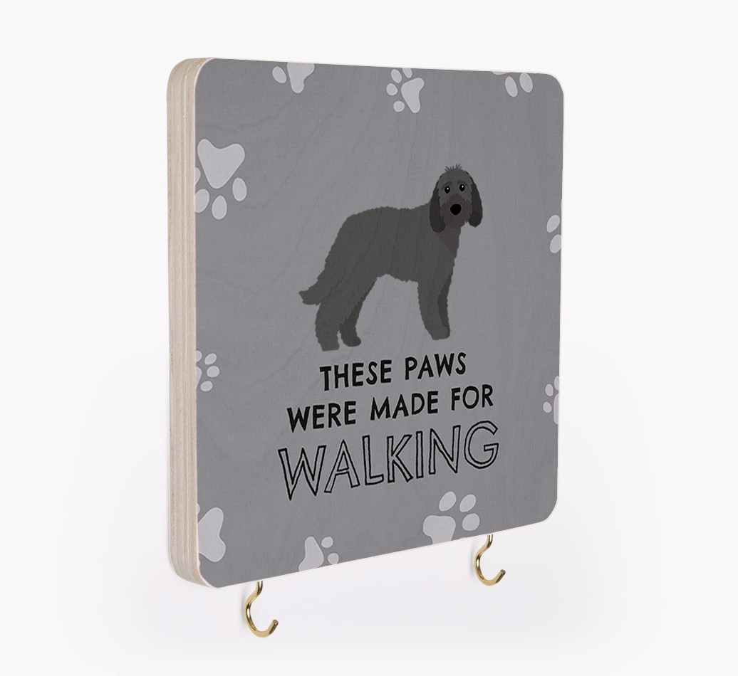 'These Paws Are Made for Walking' - Personalized {breedFullName} Lead & Collar Hanger