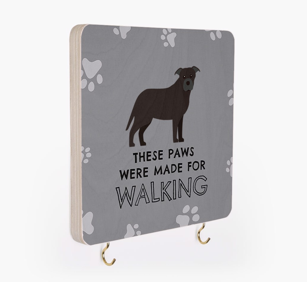 'These Paws Are Made for Walking' - Personalized {breedFullName} Lead & Collar Hanger