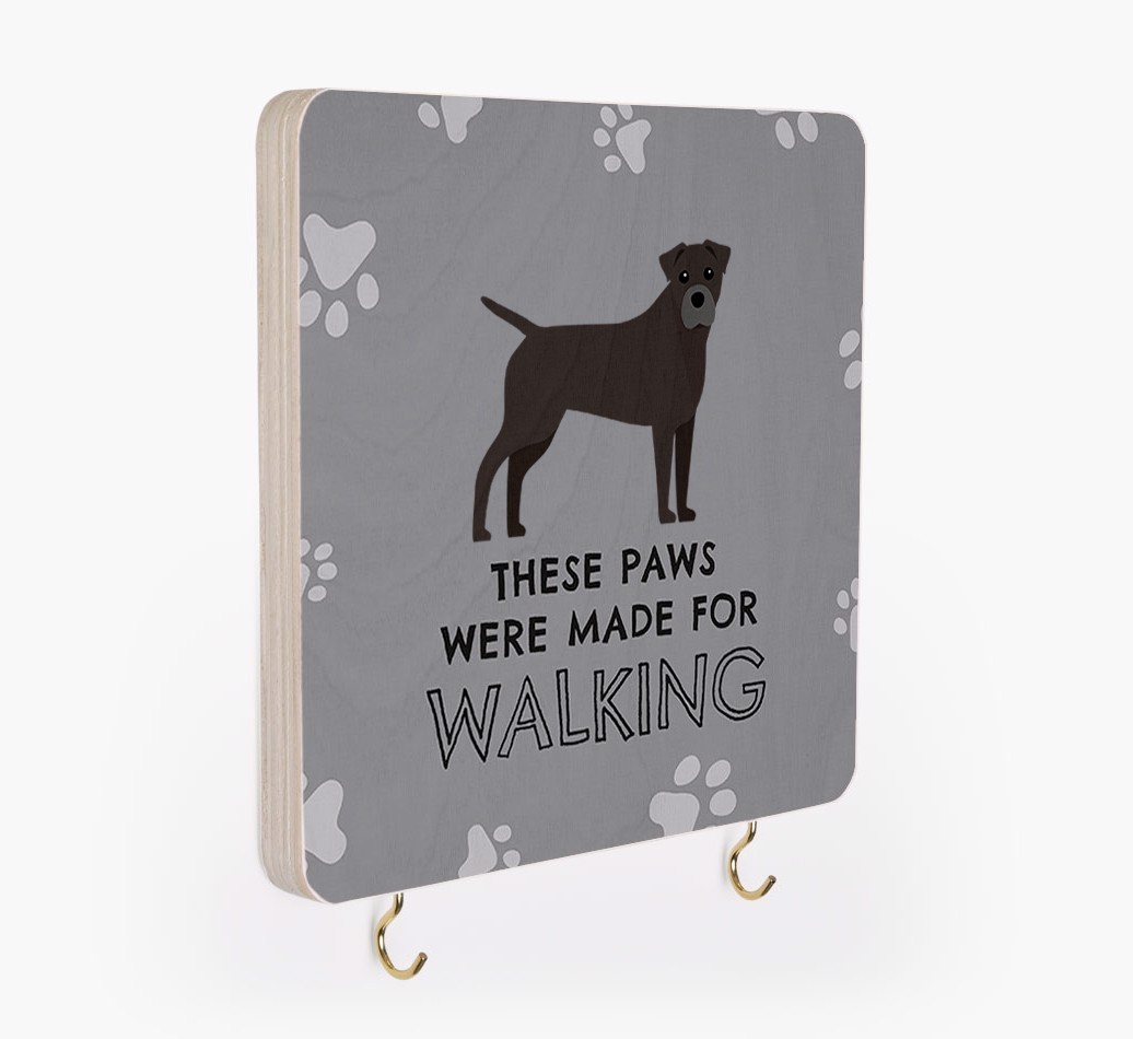 'These Paws Are Made for Walking' - Personalized {breedFullName} Lead & Collar Hanger