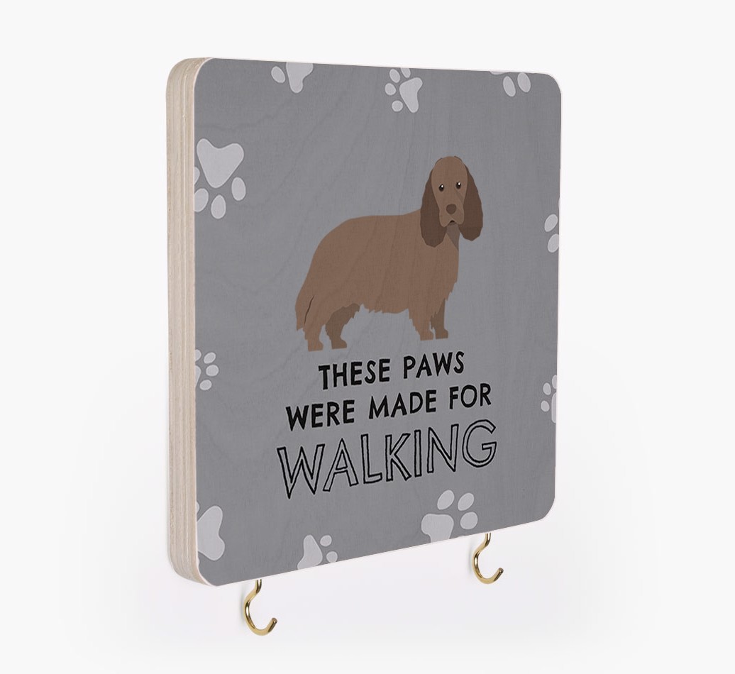 'These Paws Are Made for Walking' - Personalized {breedFullName} Lead & Collar Hanger