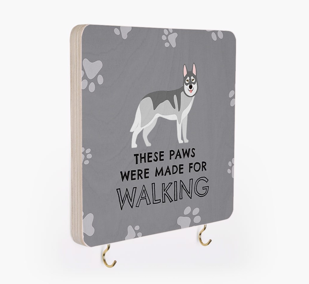 'These Paws Are Made for Walking' - Personalized {breedFullName} Lead & Collar Hanger
