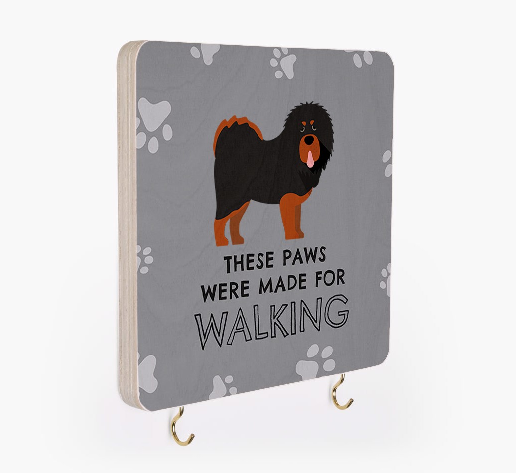 'These Paws Are Made for Walking' - Personalized {breedFullName} Lead & Collar Hanger