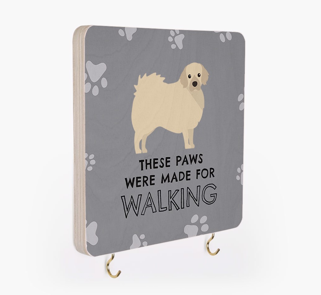 'These Paws Are Made for Walking' - Personalized {breedFullName} Lead & Collar Hanger
