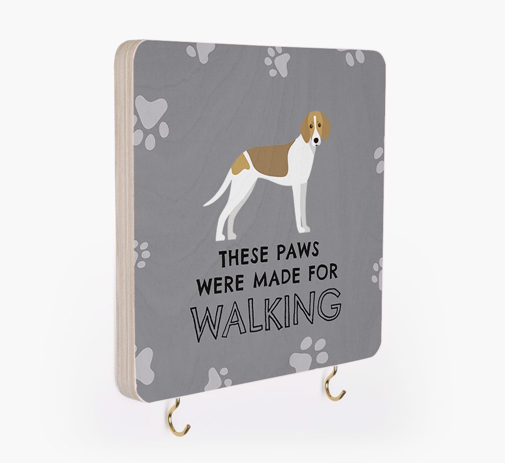 'These Paws Are Made for Walking' - Personalized {breedFullName} Lead & Collar Hanger