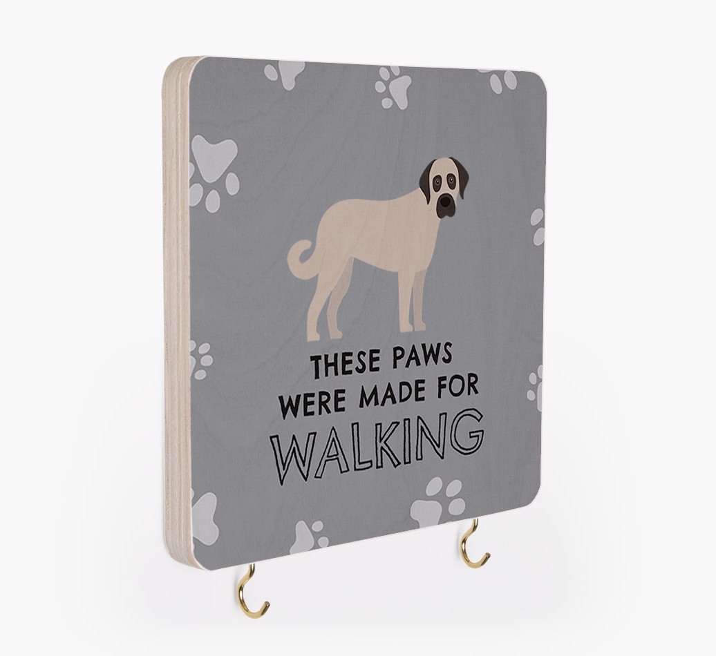 'These Paws Are Made for Walking' - Personalized {breedFullName} Lead & Collar Hanger