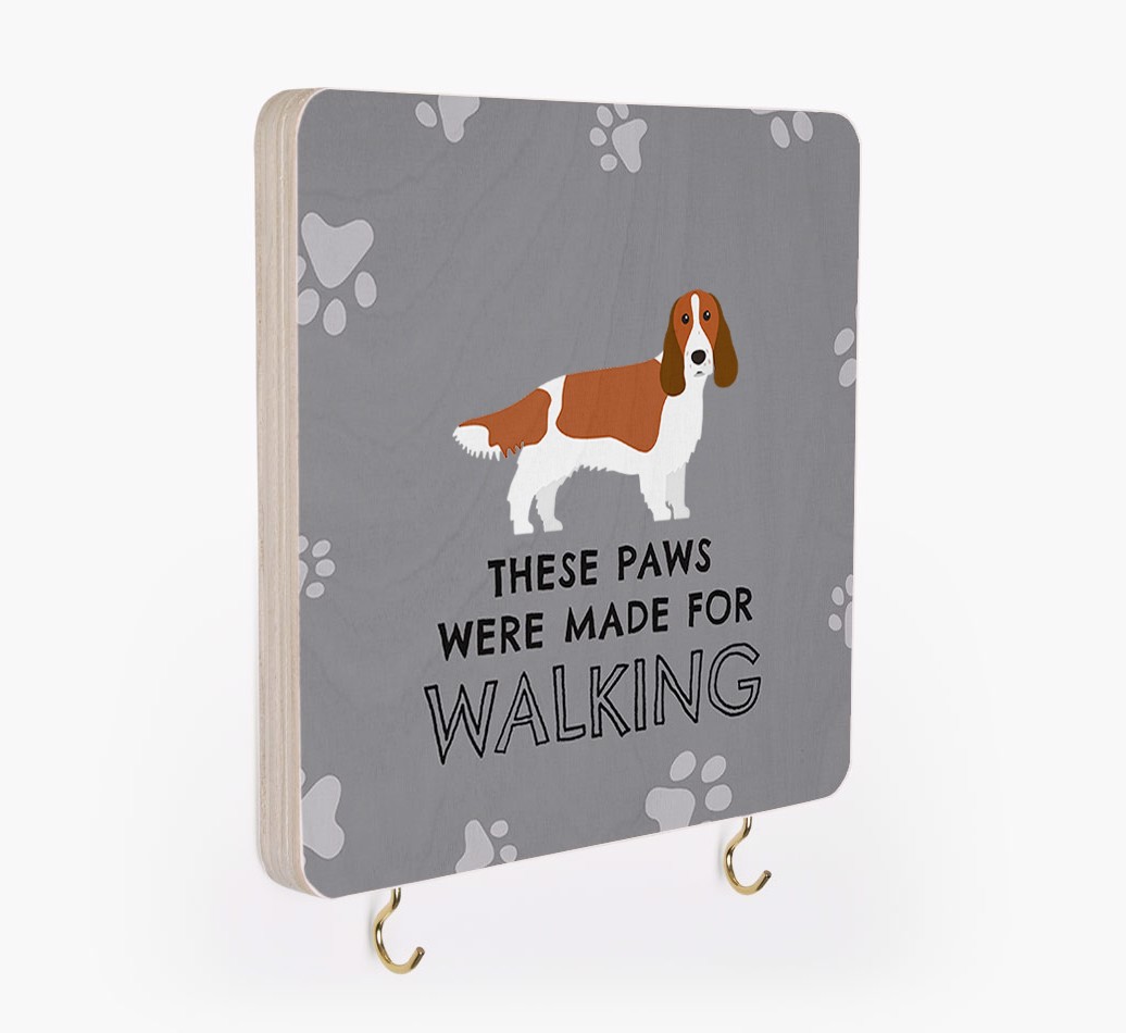 'These Paws Are Made for Walking' - Personalized {breedFullName} Lead & Collar Hanger