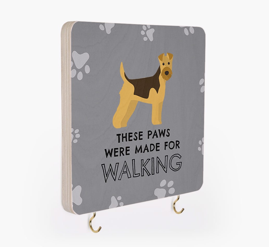 'These Paws Are Made for Walking' - Personalized {breedFullName} Lead & Collar Hanger
