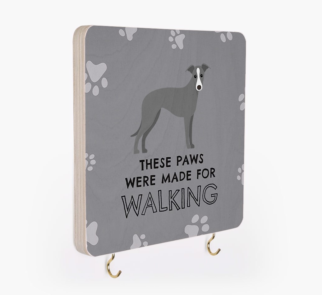'These Paws Are Made for Walking' - Personalized {breedFullName} Lead & Collar Hanger