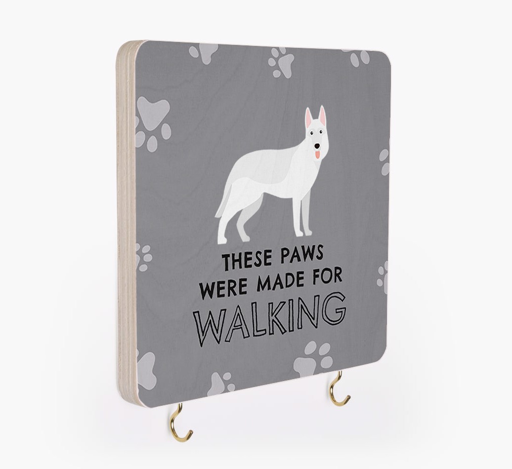 'These Paws Are Made for Walking' - Personalized {breedFullName} Lead & Collar Hanger