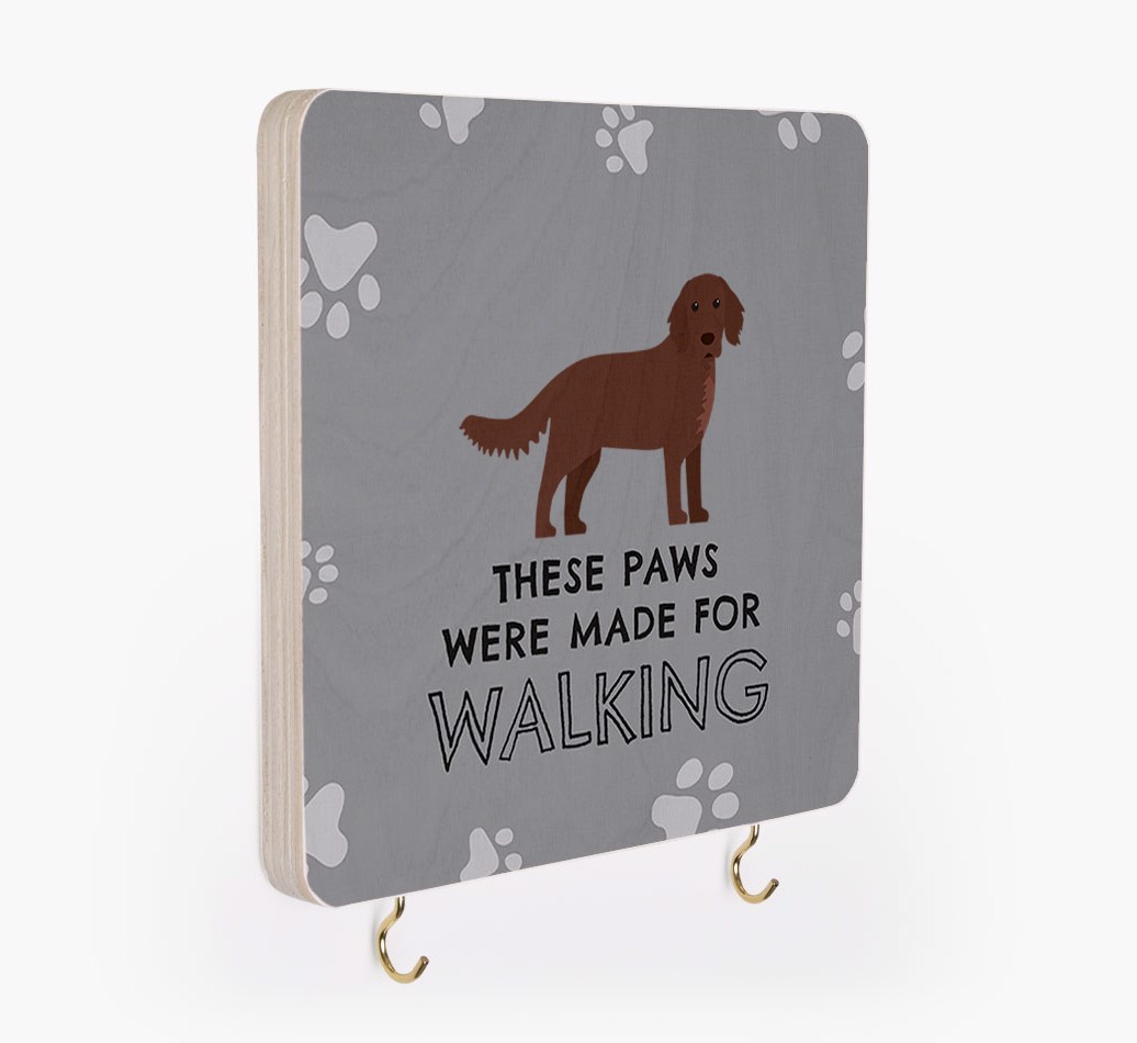 'These Paws Are Made for Walking' - Personalized {breedFullName} Lead & Collar Hanger