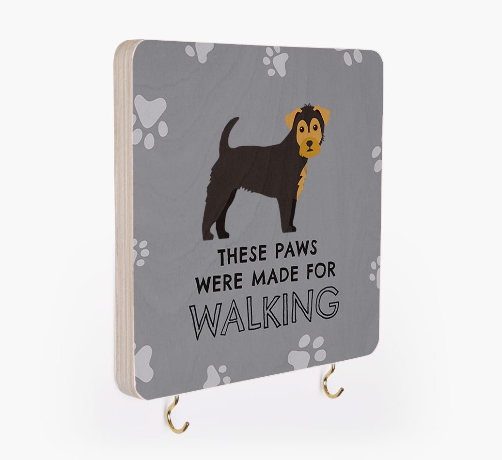 'These Paws Are Made for Walking' - Personalized {breedFullName} Lead & Collar Hanger