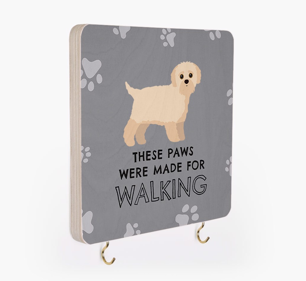 'These Paws Are Made for Walking' - Personalized {breedFullName} Lead & Collar Hanger