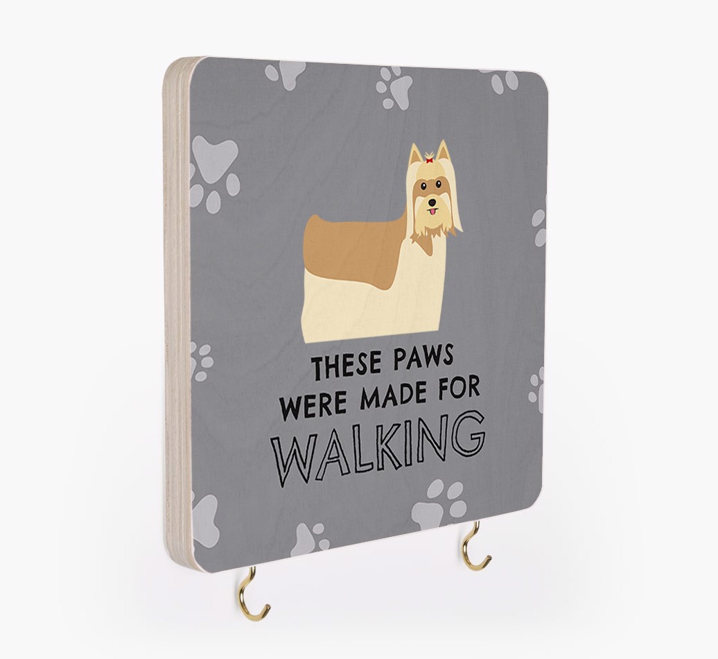 'These Paws Are Made for Walking' - Personalized {breedFullName} Lead & Collar Hanger