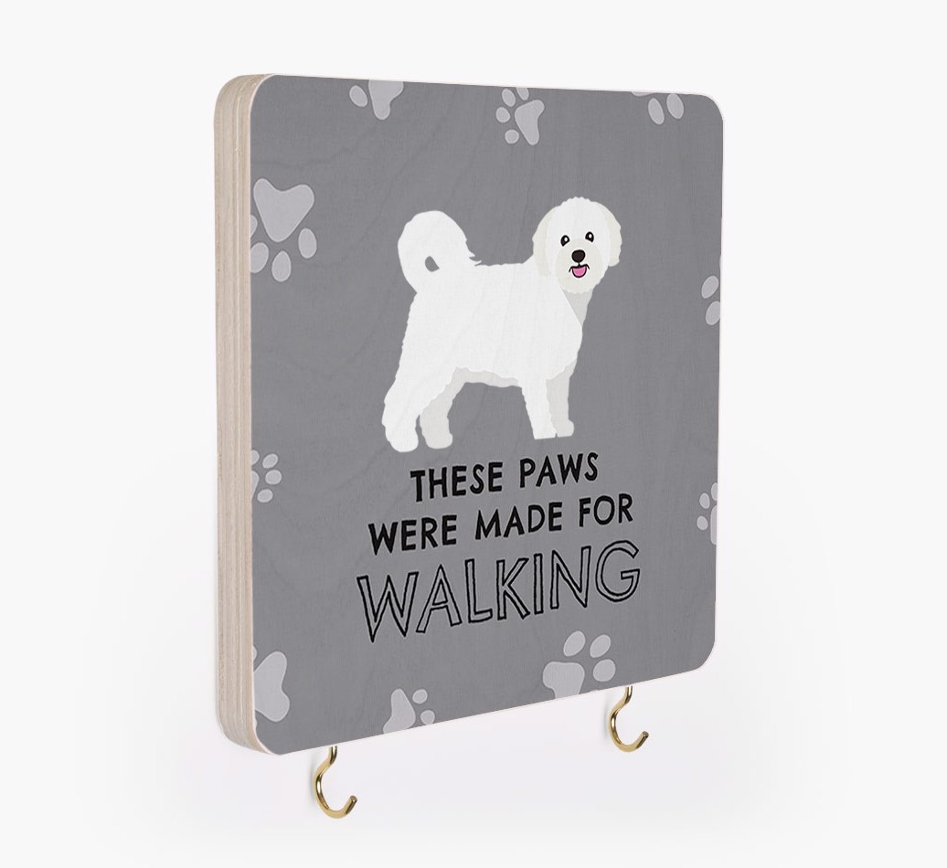 'These Paws Are Made for Walking' - Personalized {breedFullName} Lead & Collar Hanger