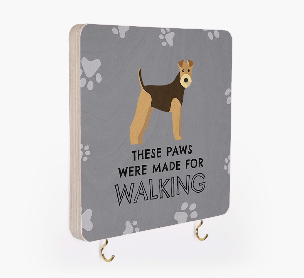 'These Paws Are Made for Walking' - Personalized {breedFullName} Lead & Collar Hanger