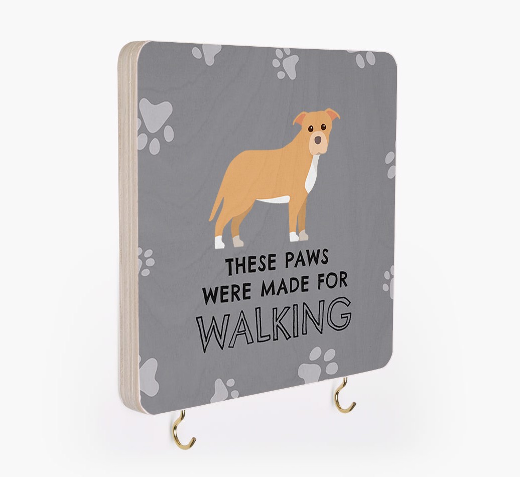 'These Paws Are Made for Walking' - Personalized {breedFullName} Lead & Collar Hanger