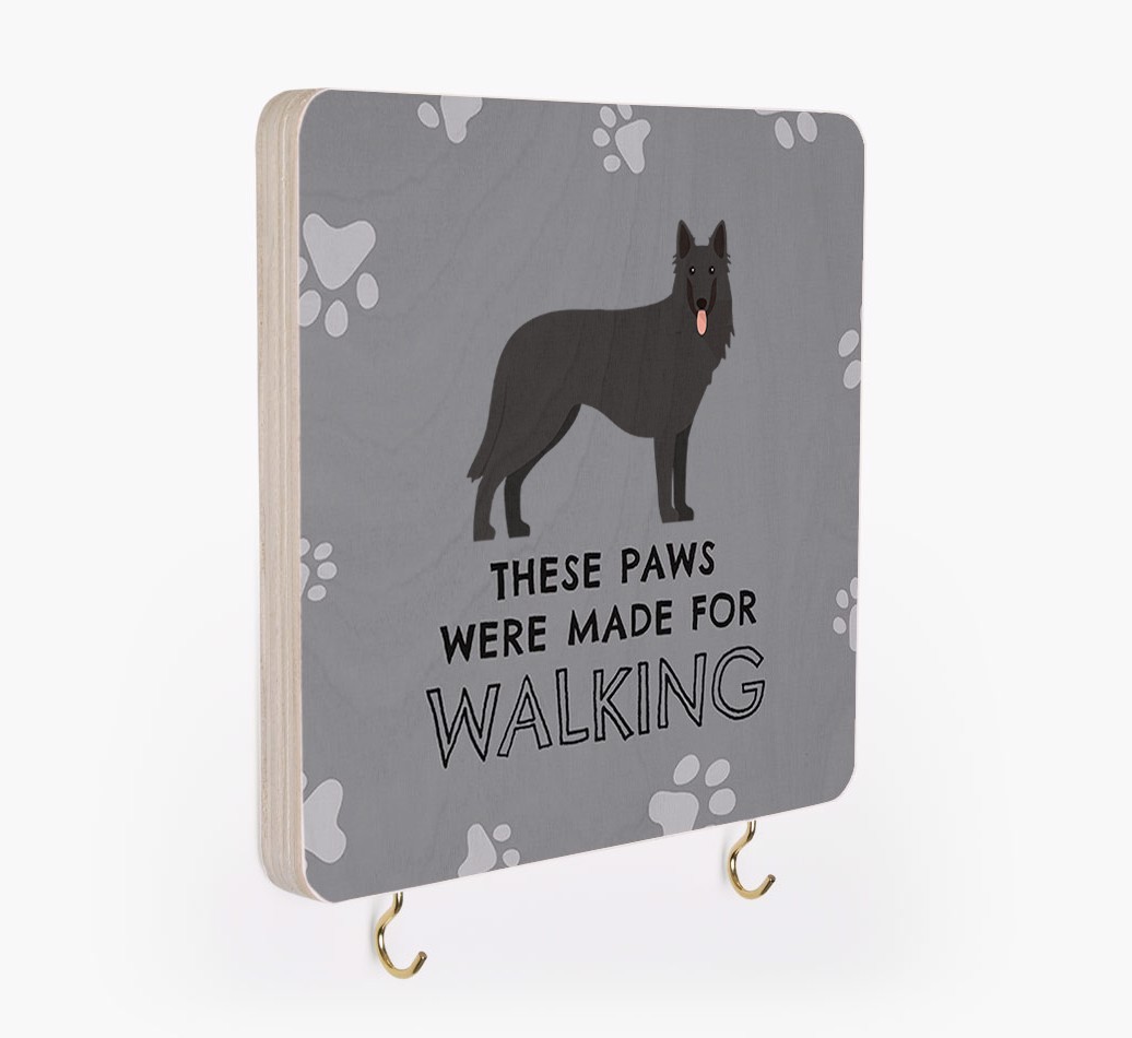 'These Paws Are Made for Walking' - Personalized {breedFullName} Lead & Collar Hanger